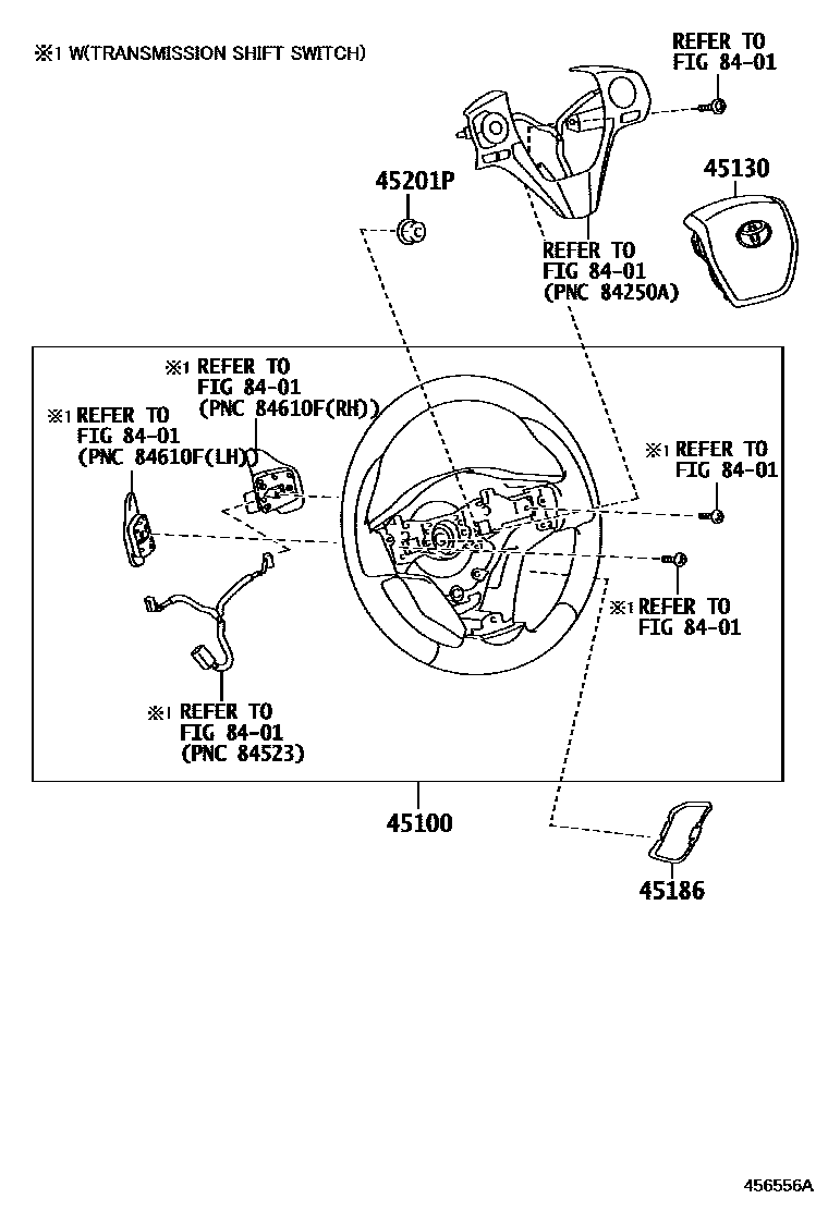 Toyota COROLLA Steering Wheel EPC diagram — 456556A