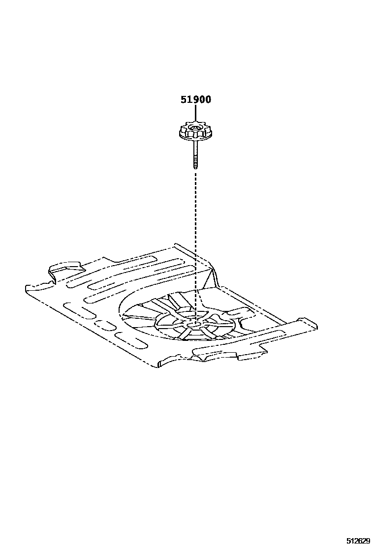 Toyota COROLLA Spare tire rack EPC diagram — 512629
