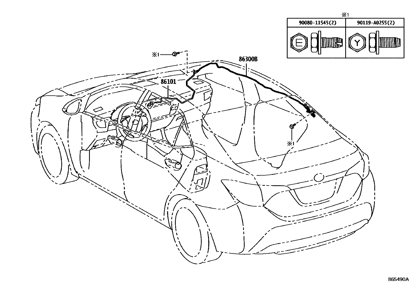 Toyota COROLLA antenna EPC diagram — 865490A