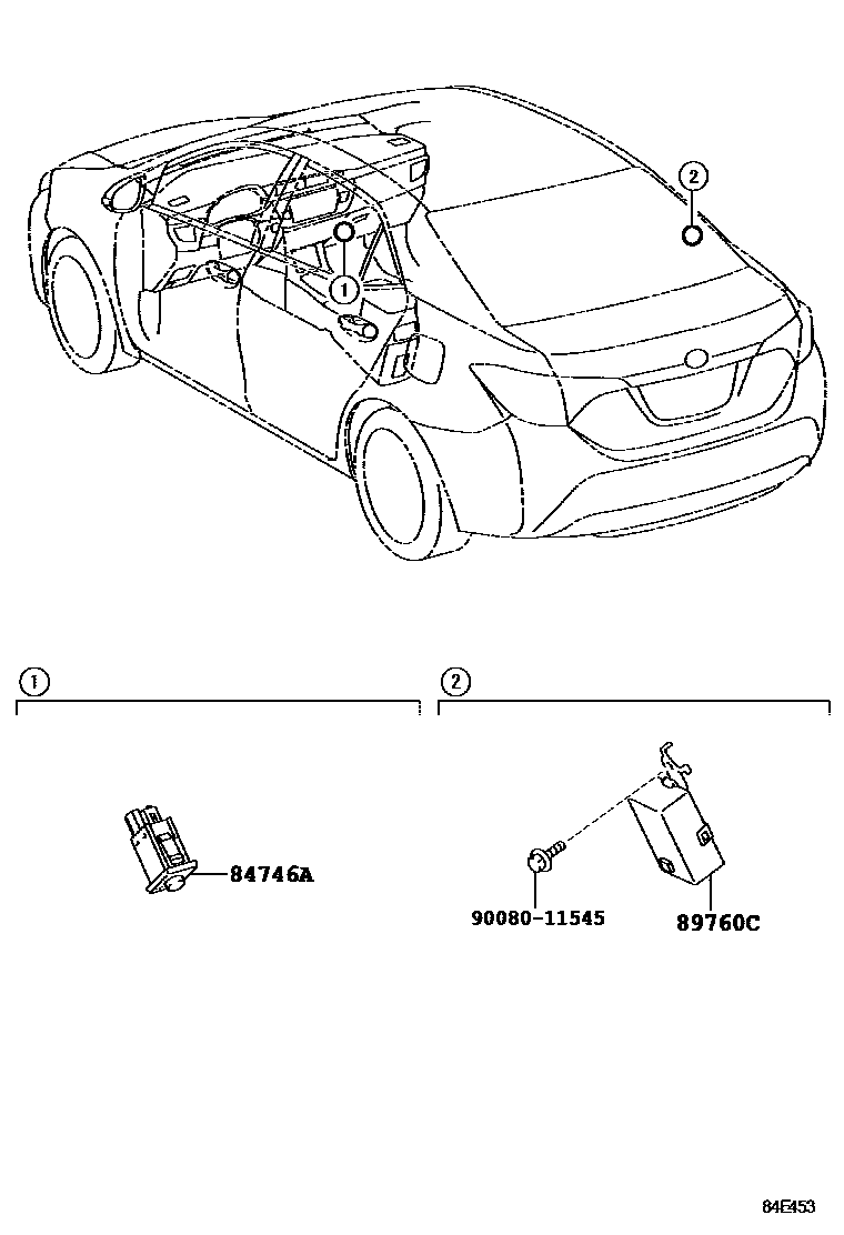Toyota COROLLA 轮胎压力警告系统 EPC diagram — 84E453