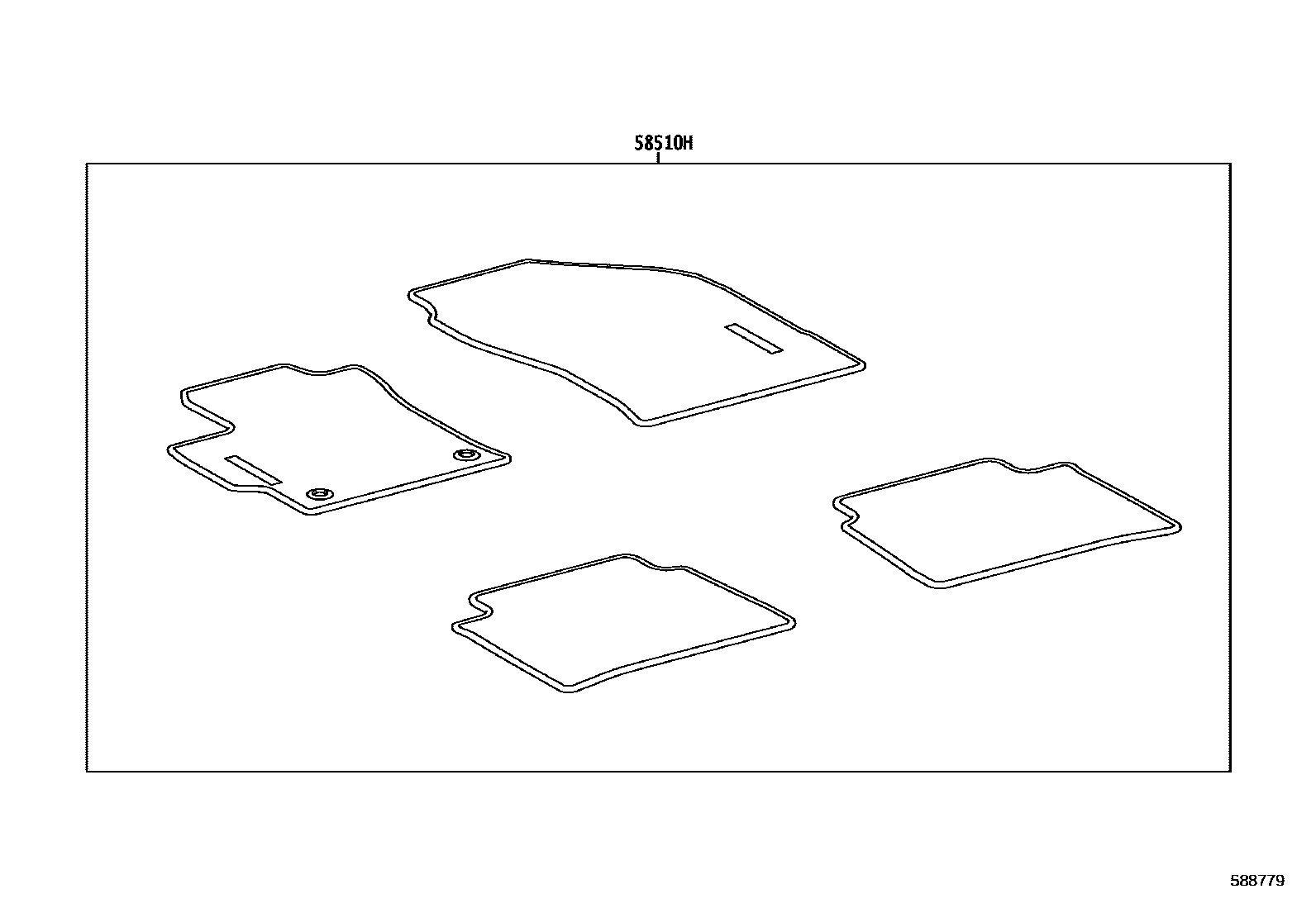 Toyota COROLLA 地板垫和地毯 EPC diagram — 588779
