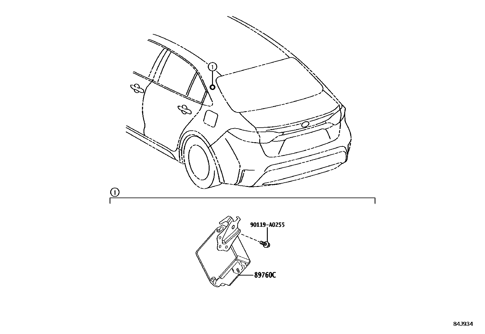 Toyota COROLLA 轮胎压力警告系统 EPC diagram — 84J934