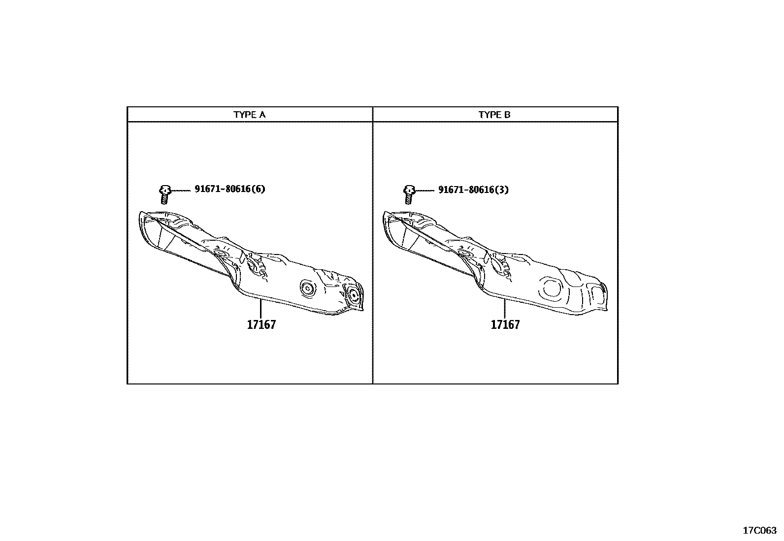 Toyota COROLLA Manifold EPC diagram — 17C063