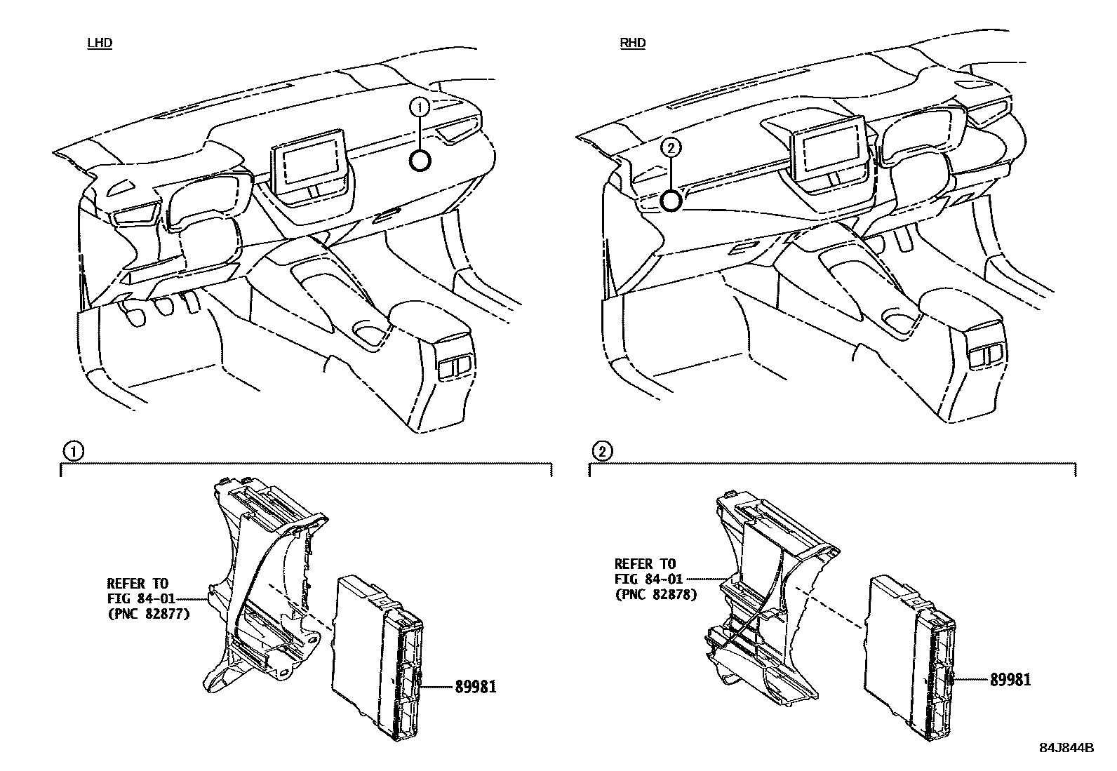 Toyota COROLLA HV控制ECU EPC diagram — 84J844B