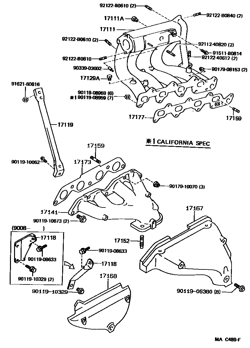 Toyota COROLLA Manifold EPC diagram — MAC489F