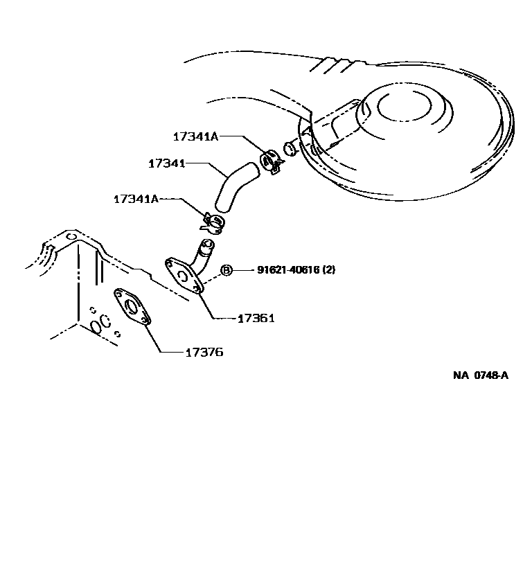 Toyota COROLLA 歧管喷气系统 EPC diagram — NA0748A