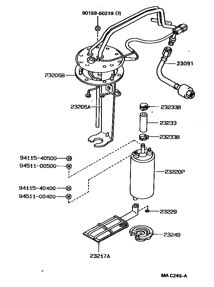 Toyota COROLLA 燃油喷射系统 EPC diagram — MAC245A