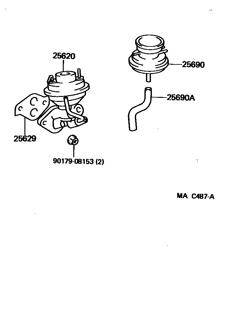 Toyota COROLLA 废气再循环系统 EPC diagram — MAC487A