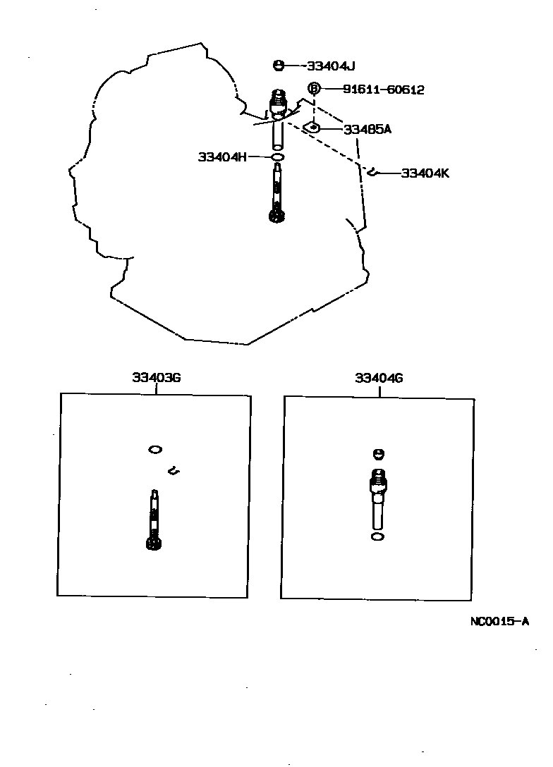 Toyota COROLLA 速度表从动齿轮(ATM) EPC diagram — NC0015A
