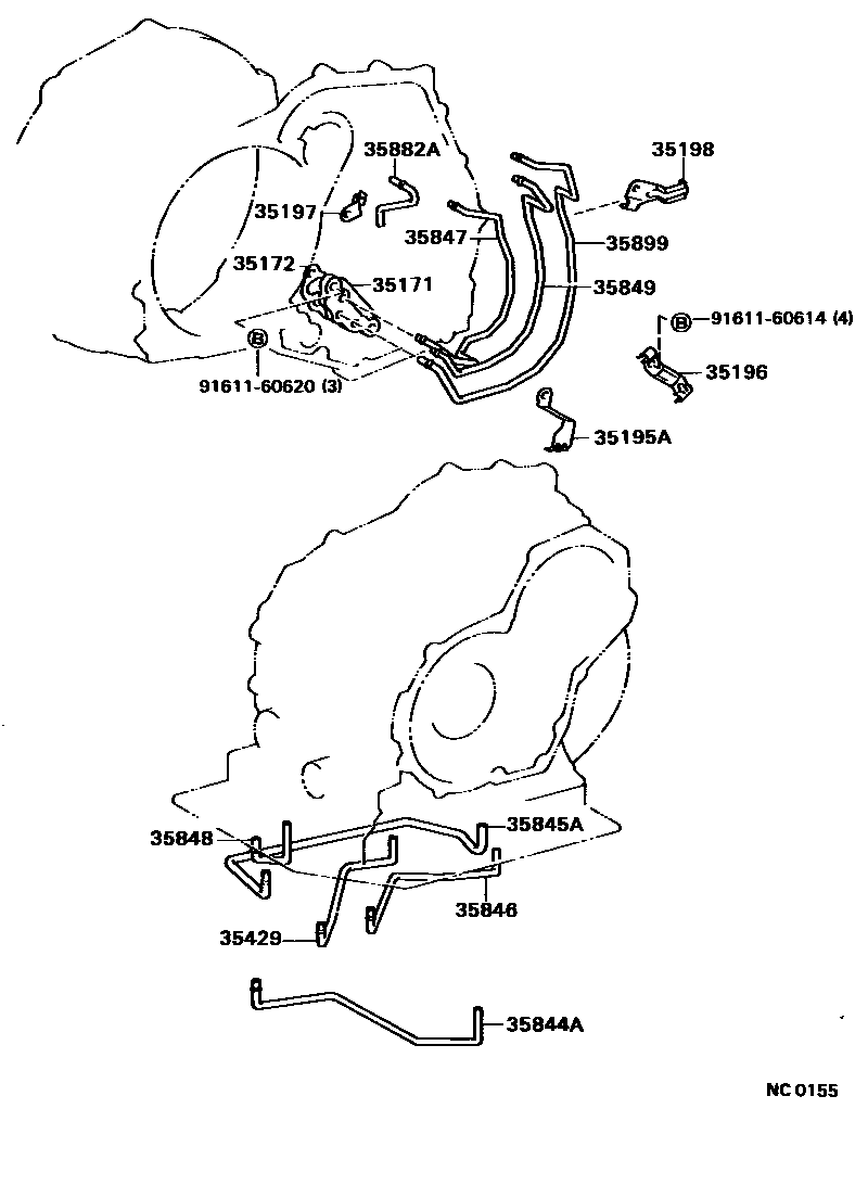 Toyota COROLLA 阀体和滤油网(ATM) EPC diagram — NC0155