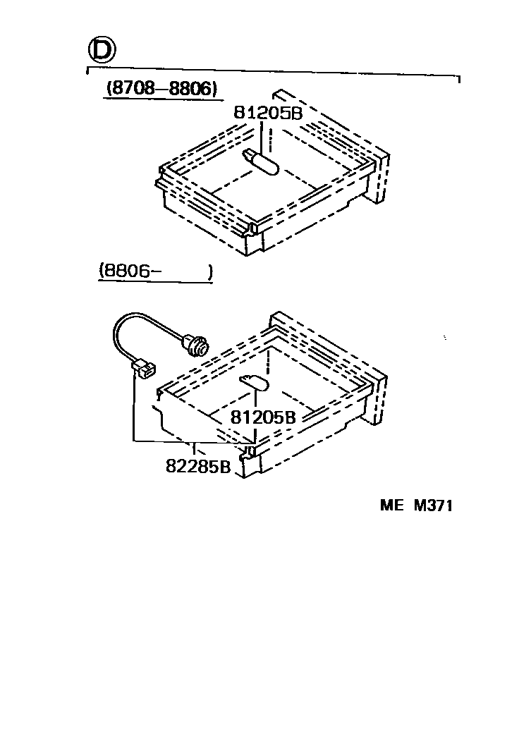 Toyota COROLLA 车内灯 EPC diagram — MEM371