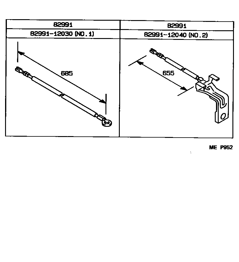 Toyota COROLLA 线束和卡夹 EPC diagram — MEP952