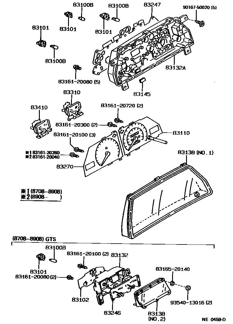 Toyota COROLLA 仪表 EPC diagram — NE0459D