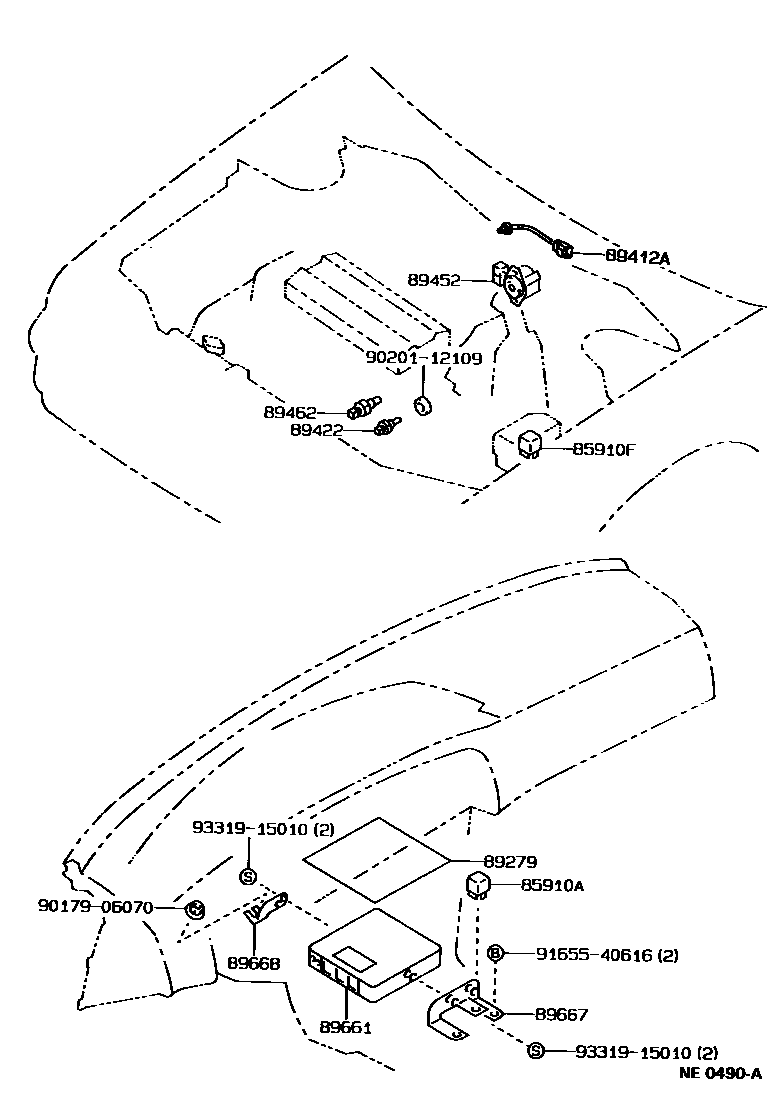 Toyota COROLLA 电子燃油喷射系统 EPC diagram — NE0490A