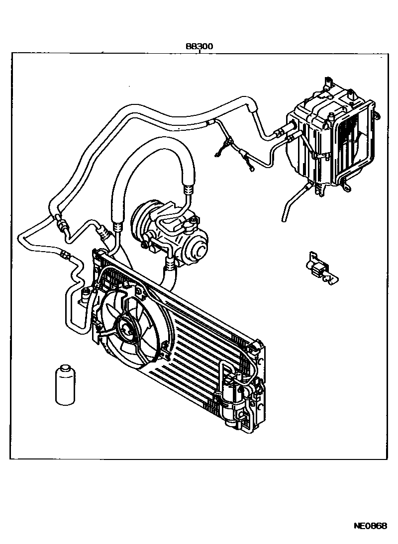 Toyota COROLLA 暖风和空调系统 - 组件 EPC diagram — NE0868