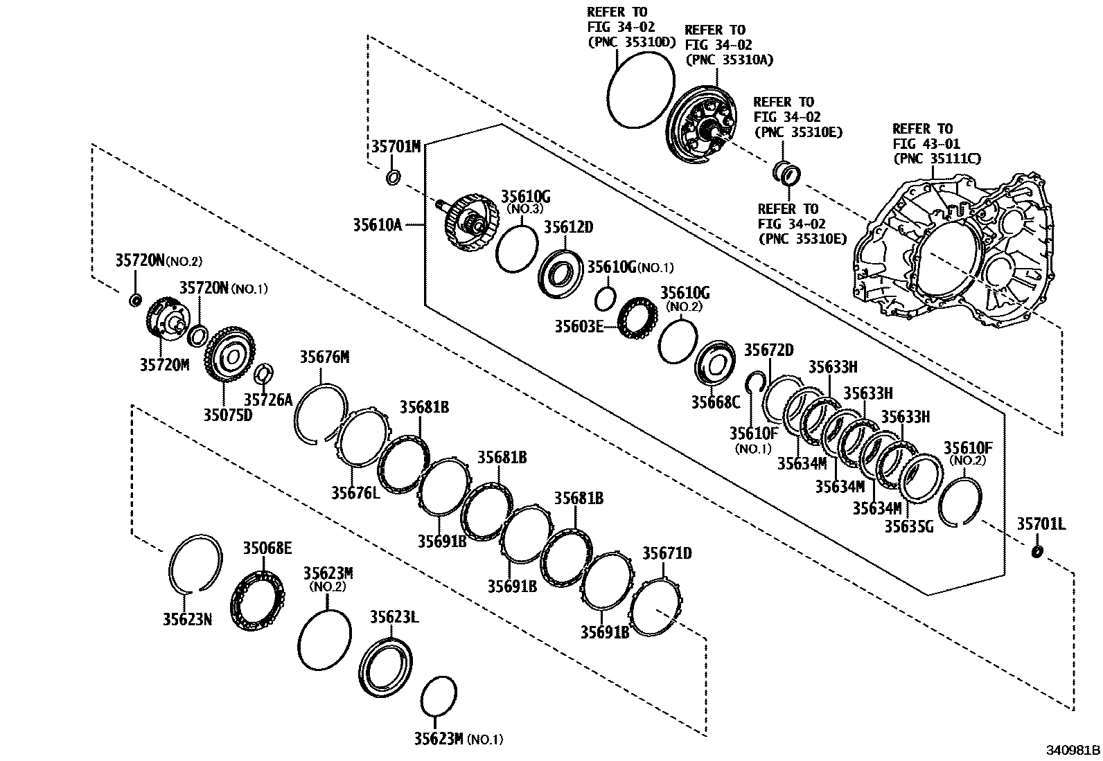 Toyota COROLLA 传动桥总成(CVT) EPC diagram — 340981B