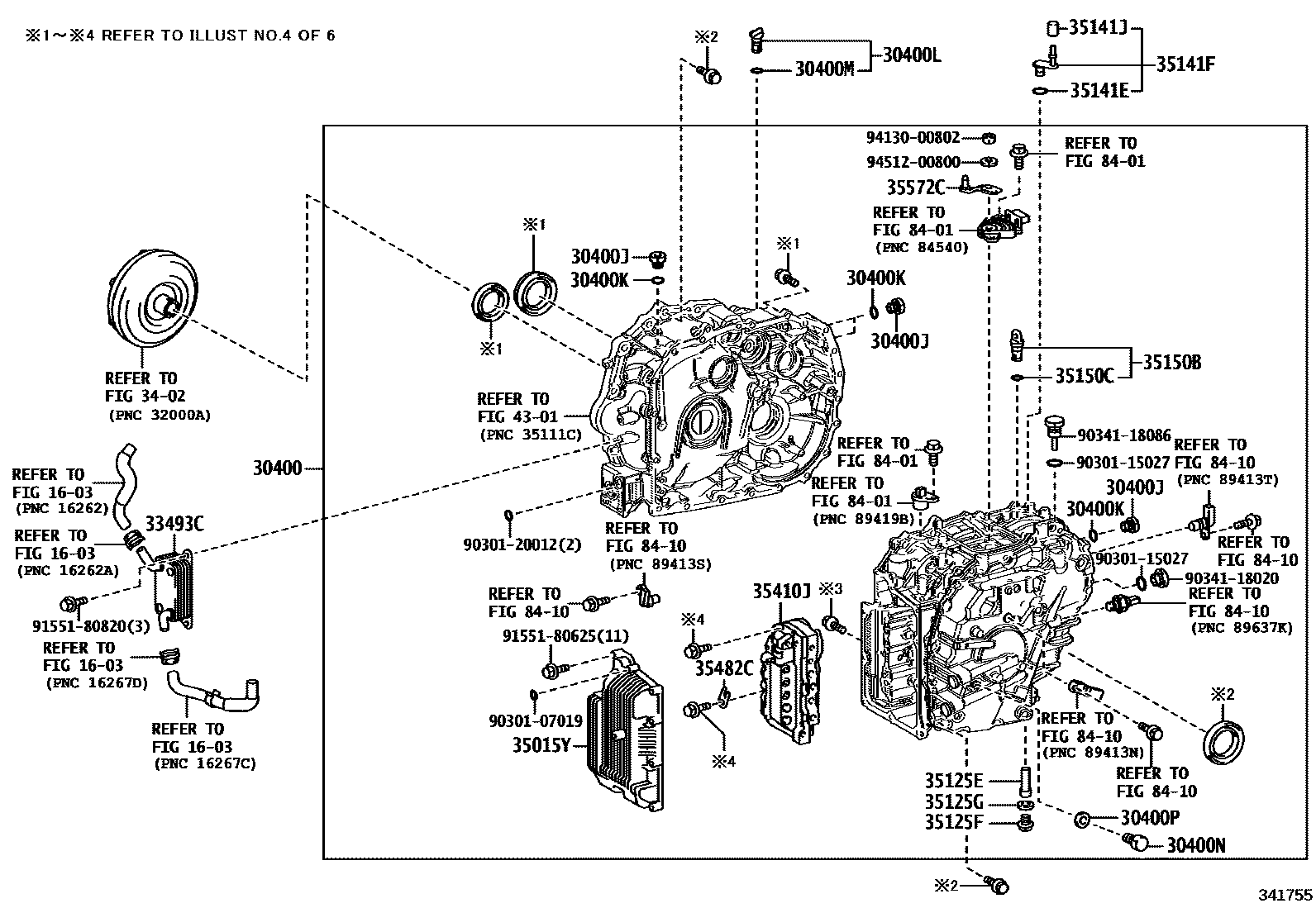Toyota COROLLA 传动桥总成(CVT) EPC diagram — 341755