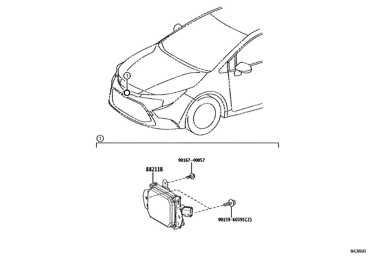 Toyota COROLLA 巡航控制(自动行驶) EPC diagram — 84J850
