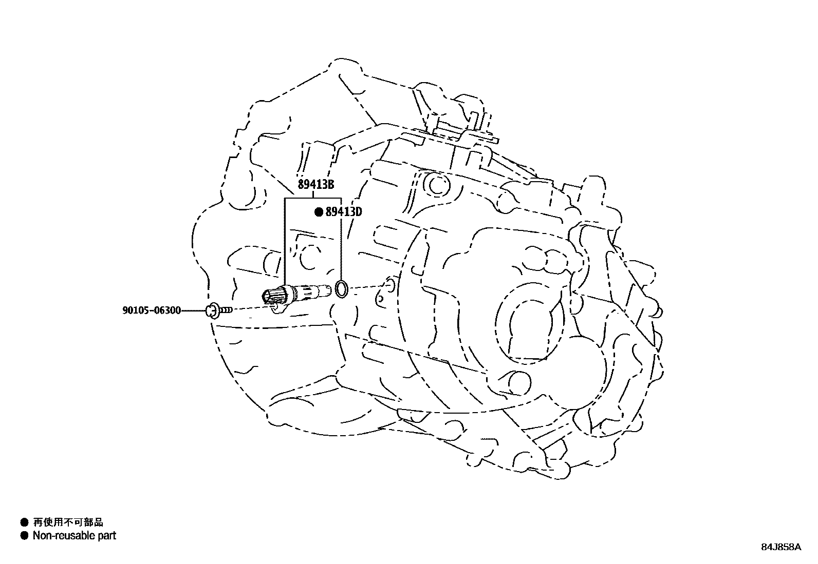 Toyota COROLLA 超速档和电子控制变速器 EPC diagram — 84J858A
