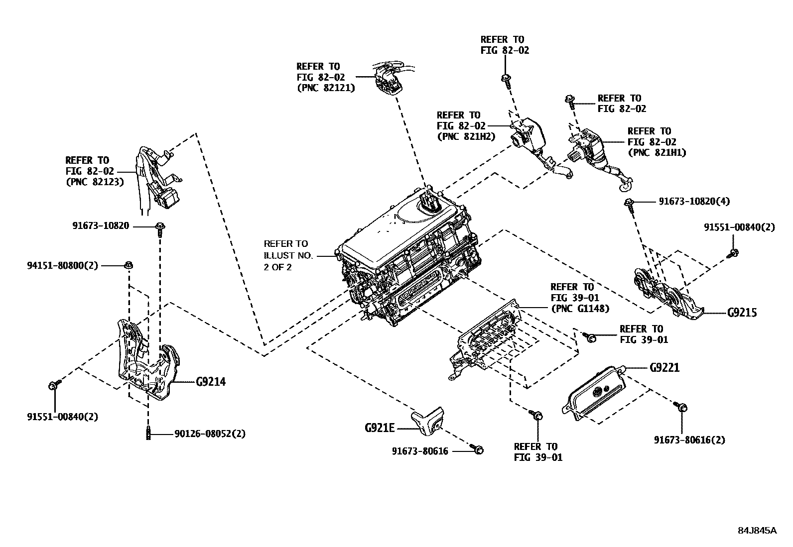 Toyota COROLLA HV逆变器 EPC diagram — 84J845A