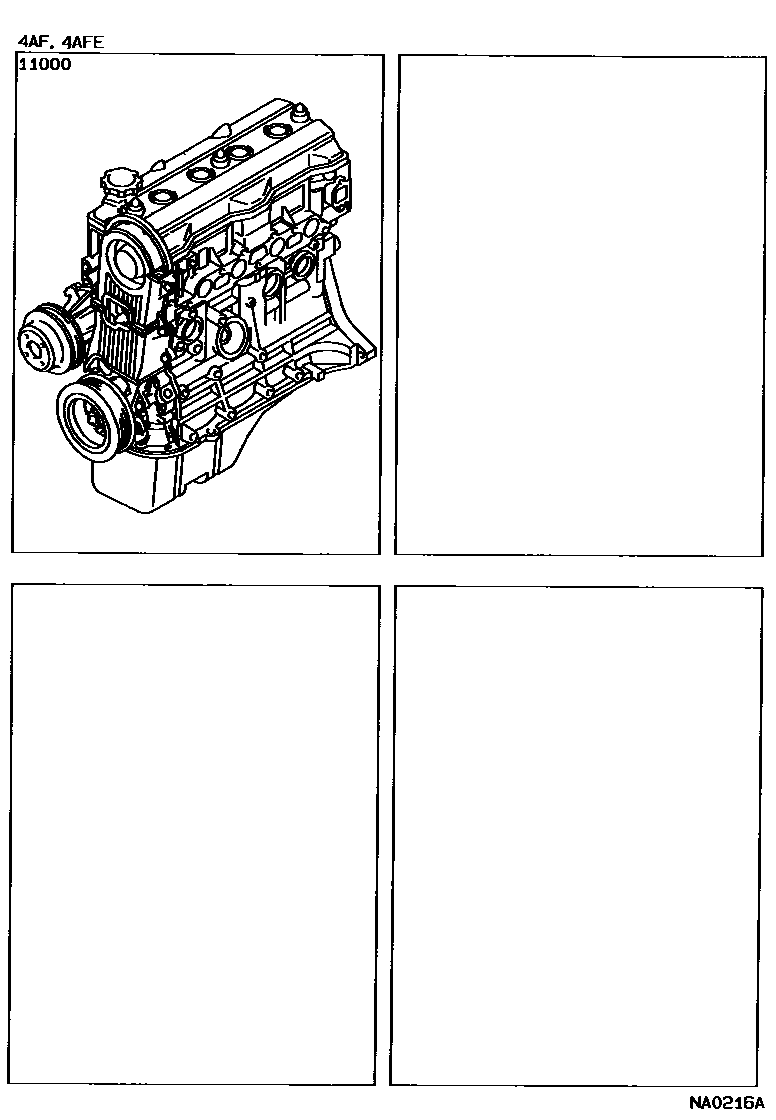 Toyota COROLLA Partial Engine Assembly EPC diagram — NA0216A