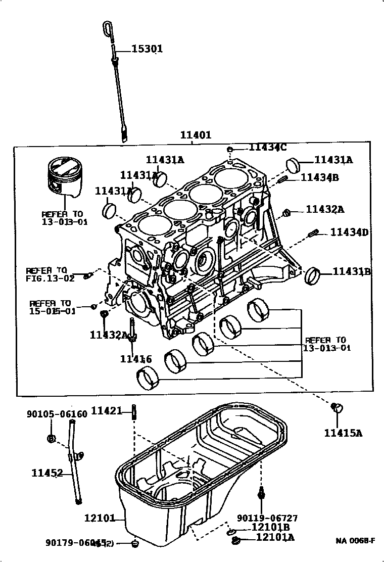 Toyota COROLLA Cylinder Block EPC diagram — 116791