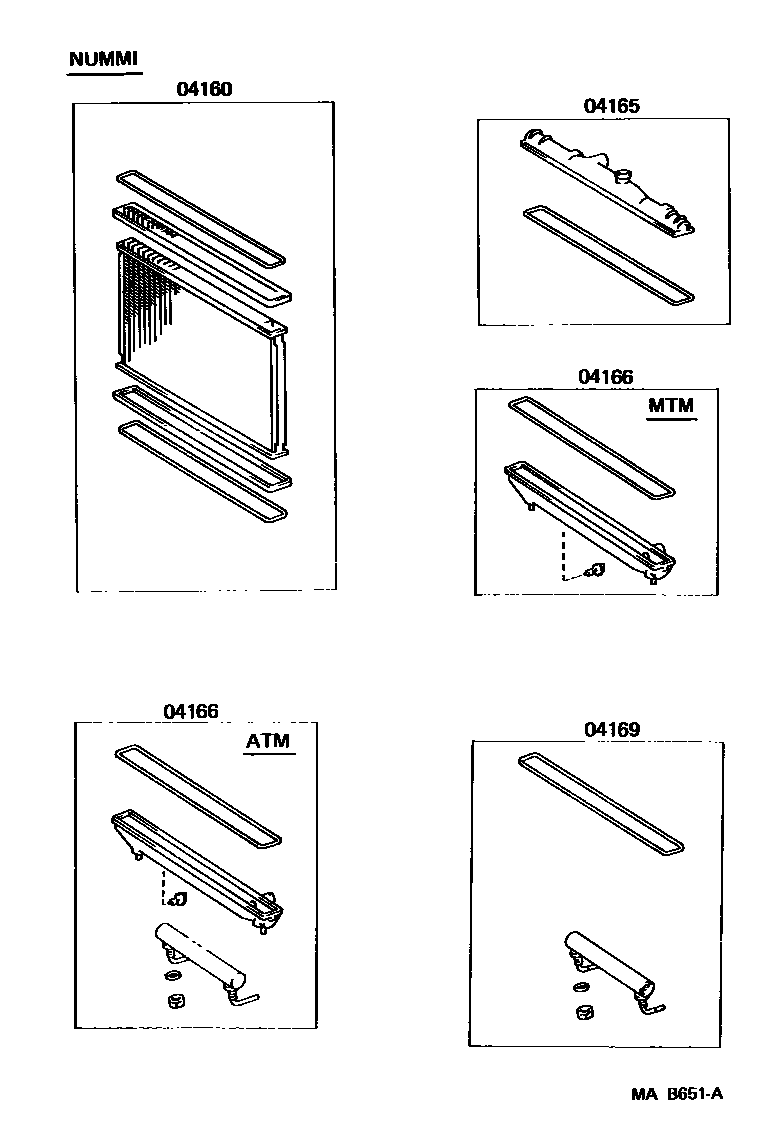 Toyota COROLLA RADIATOR & WATER OUTLET EPC diagram — MAB651A