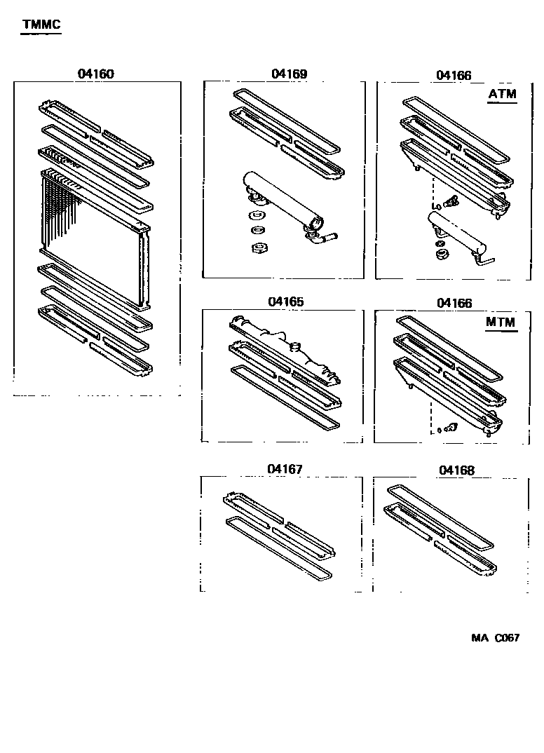 Toyota COROLLA RADIATOR & WATER OUTLET EPC diagram — MAC067