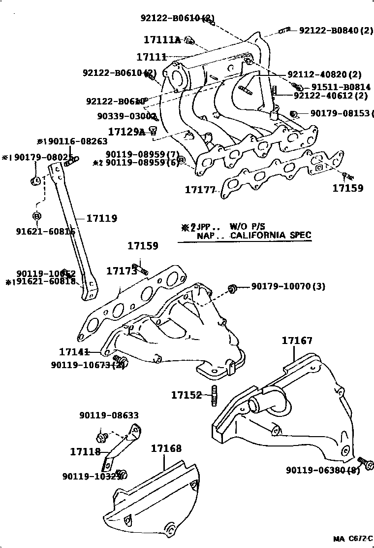 Toyota COROLLA Manifold EPC diagram — 177024