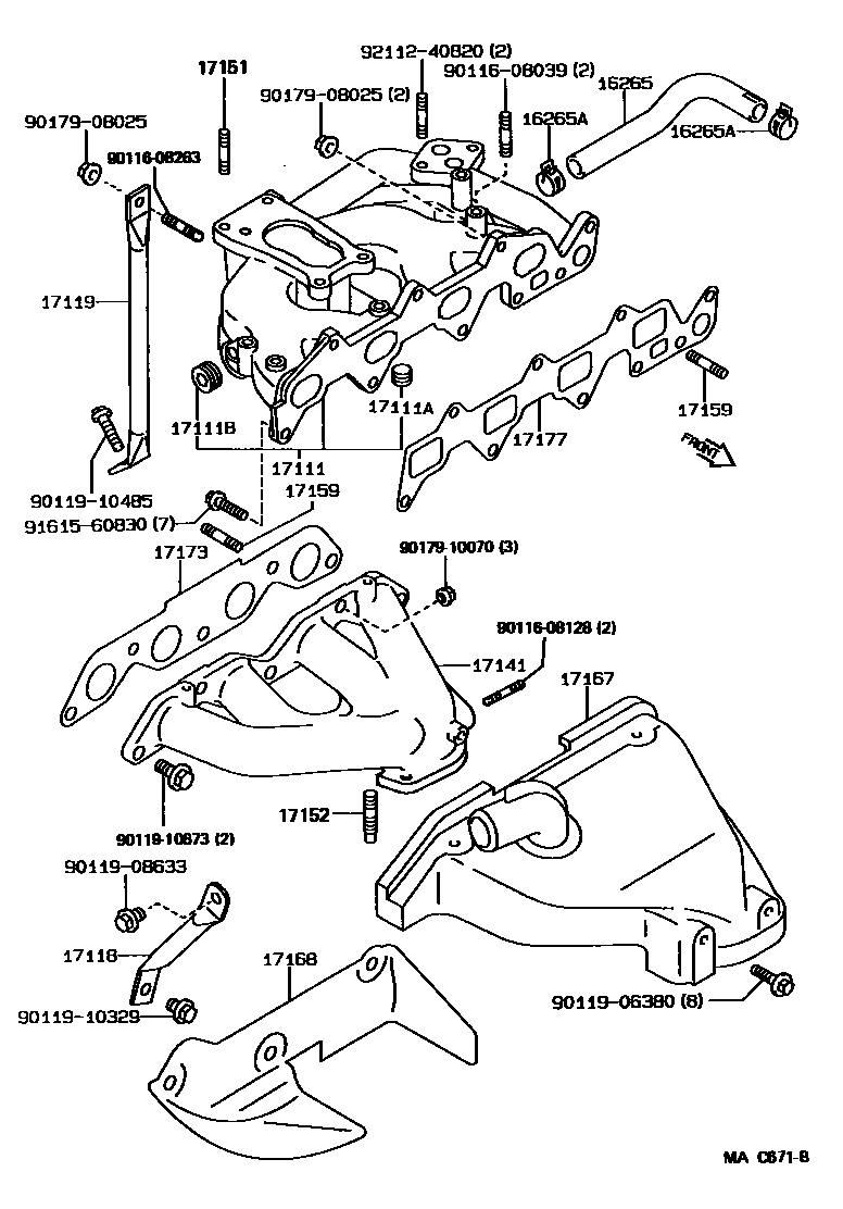 Toyota COROLLA Manifold EPC diagram — MAC671B