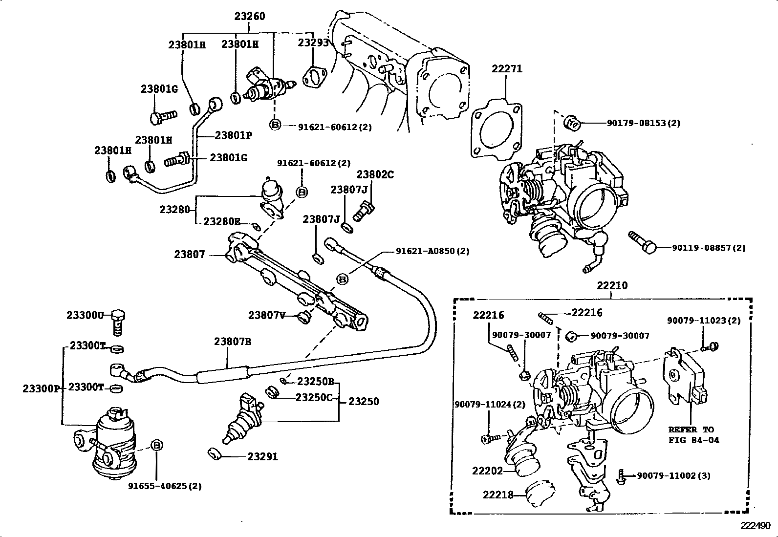 Toyota COROLLA 燃油喷射系统 EPC diagram — 222490