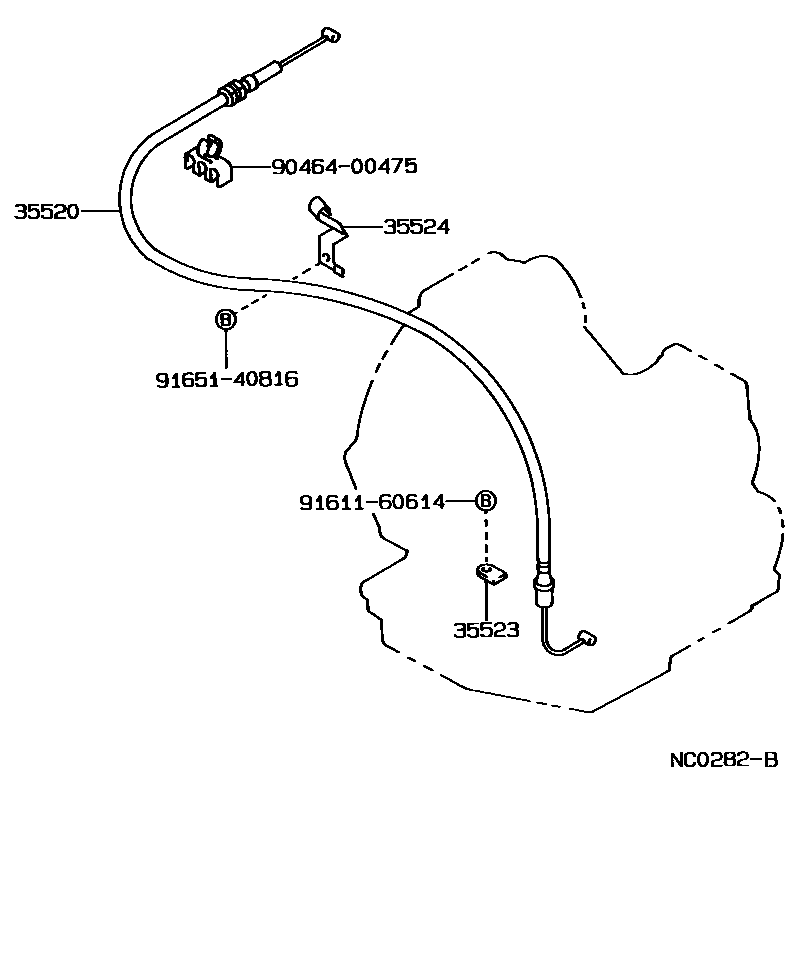Toyota COROLLA 节气阀连杆和阀杆(ATM) EPC diagram — NC0282B