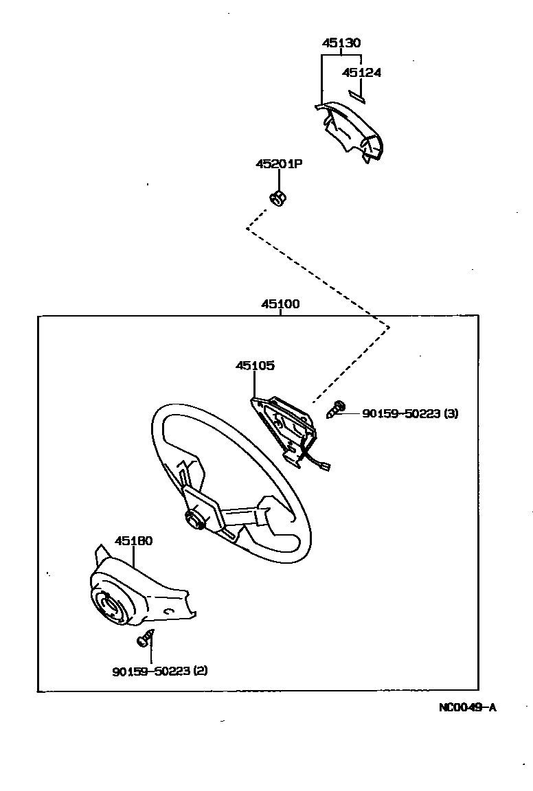 Toyota COROLLA Steering Wheel EPC diagram — NC0049A
