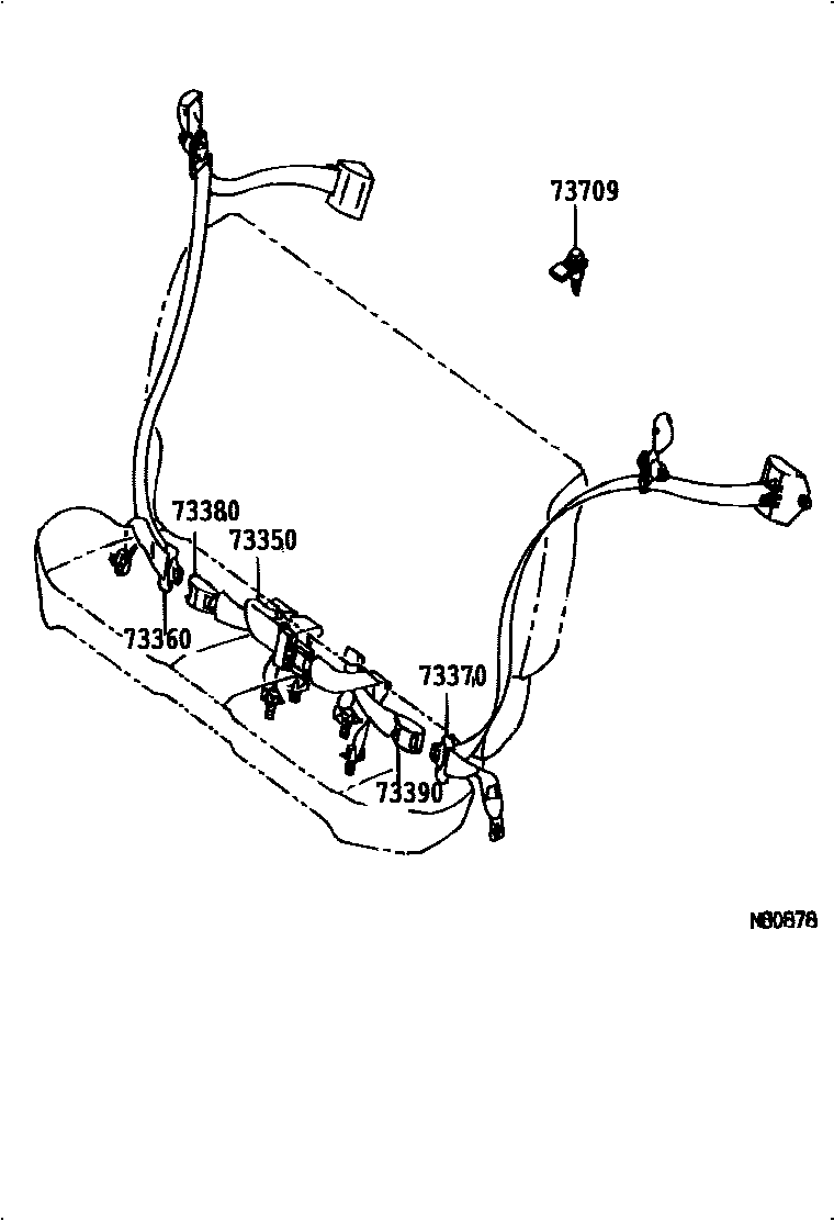 Toyota COROLLA 安全带和儿童保护座椅 EPC diagram — 717062