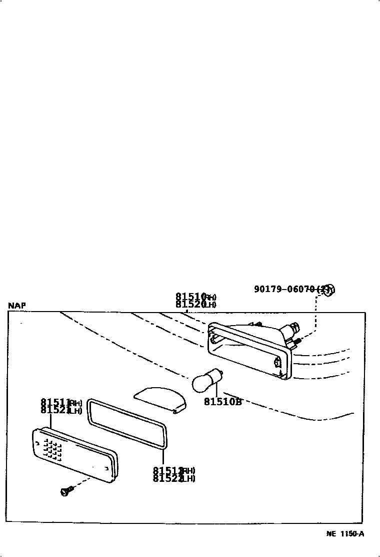 Toyota COROLLA 前转向灯 EPC diagram — 815614