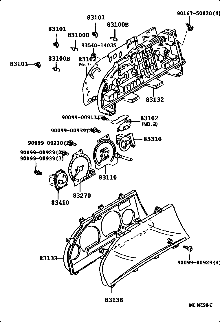 Toyota COROLLA 仪表 EPC diagram — 831579