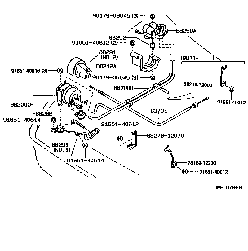 Toyota COROLLA 巡航控制(自动行驶) EPC diagram — MEQ784B