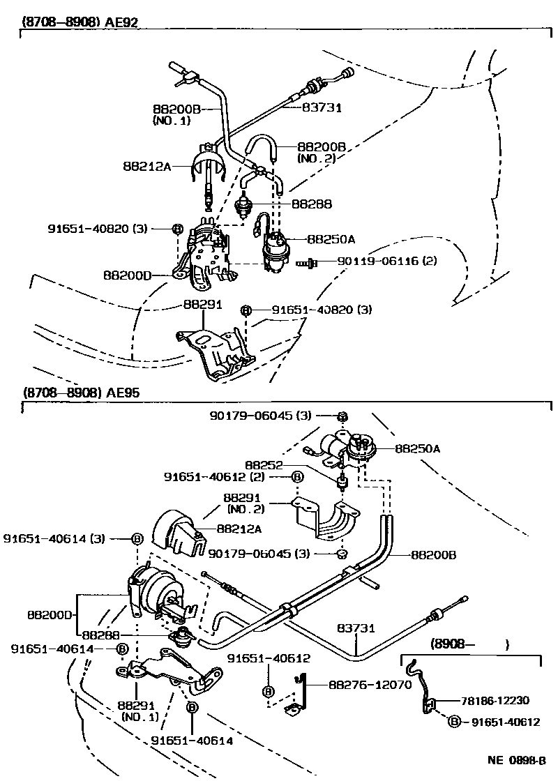 Toyota COROLLA 巡航控制(自动行驶) EPC diagram — NE0898B