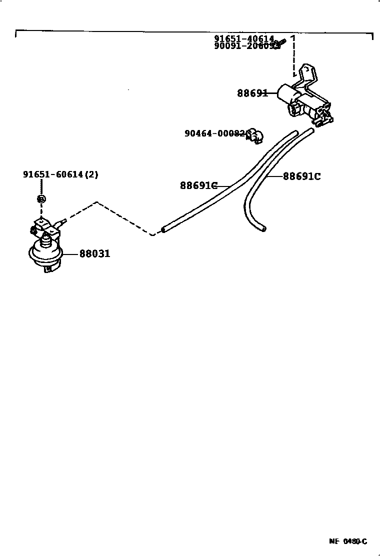 Toyota COROLLA 暖风和空调系统 - 真空管 EPC diagram — 87B783
