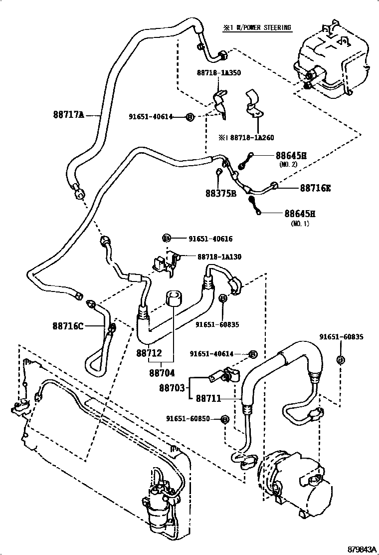 Toyota COROLLA Heating & Air Conditioning - Cooler Piping EPC diagram — 879843A
