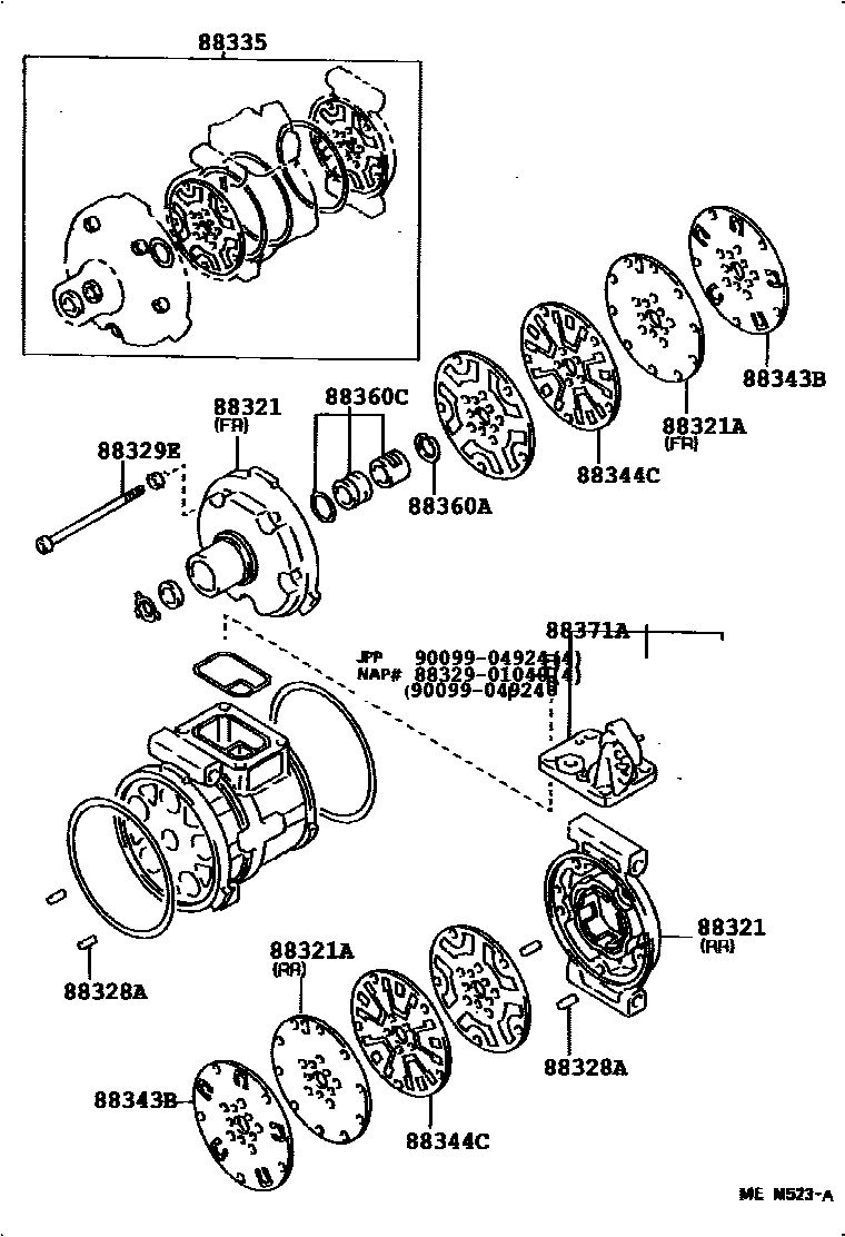 Toyota COROLLA Heating & Air Conditioning - Compressor EPC diagram — 87B782