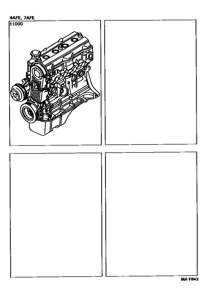 Toyota COROLLA Partial Engine Assembly EPC diagram — MAF842