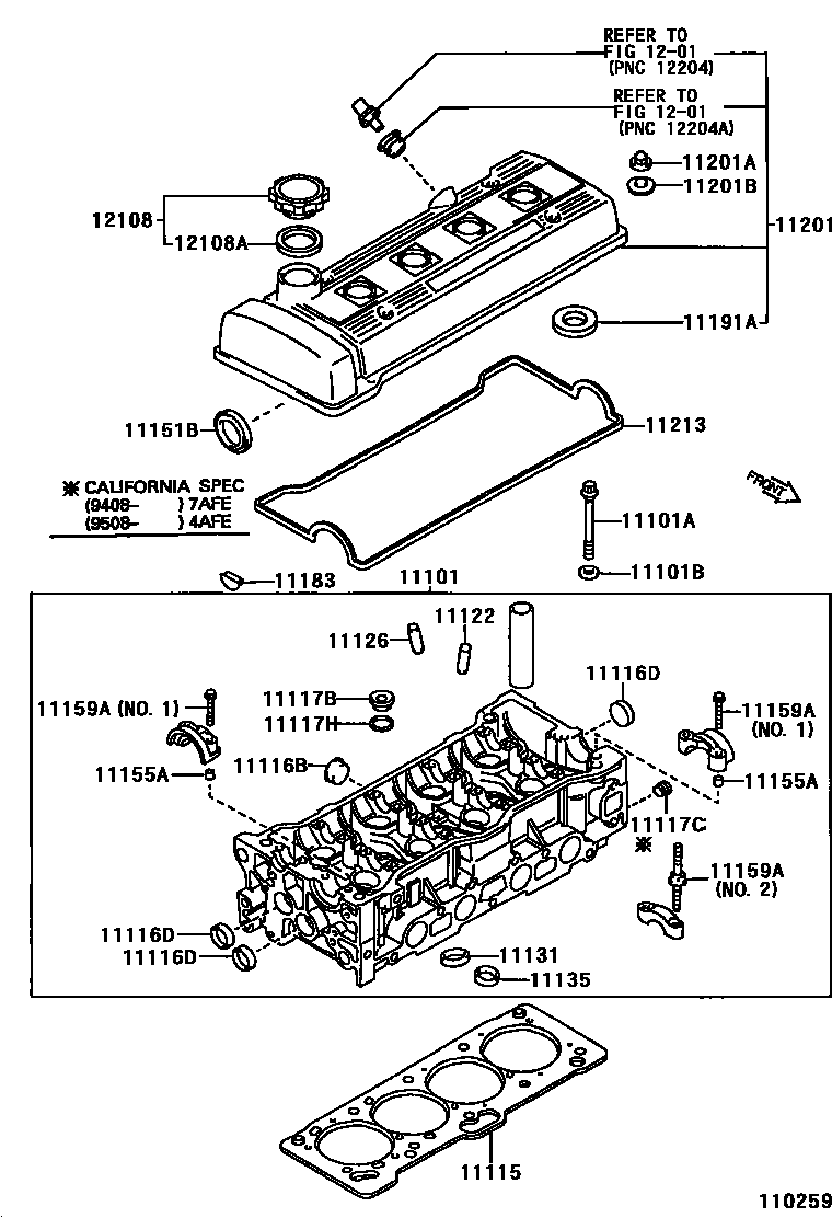 Toyota COROLLA Cylinder Head EPC diagram — 110259