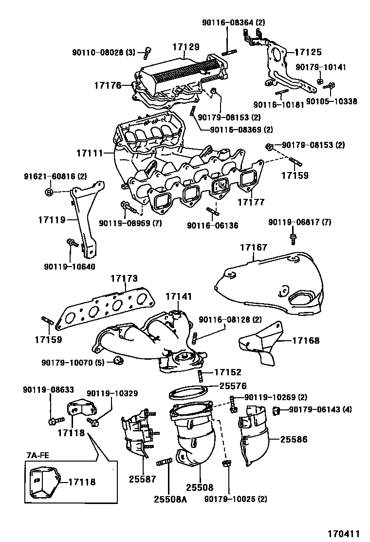 Toyota COROLLA Manifold EPC diagram — 170411