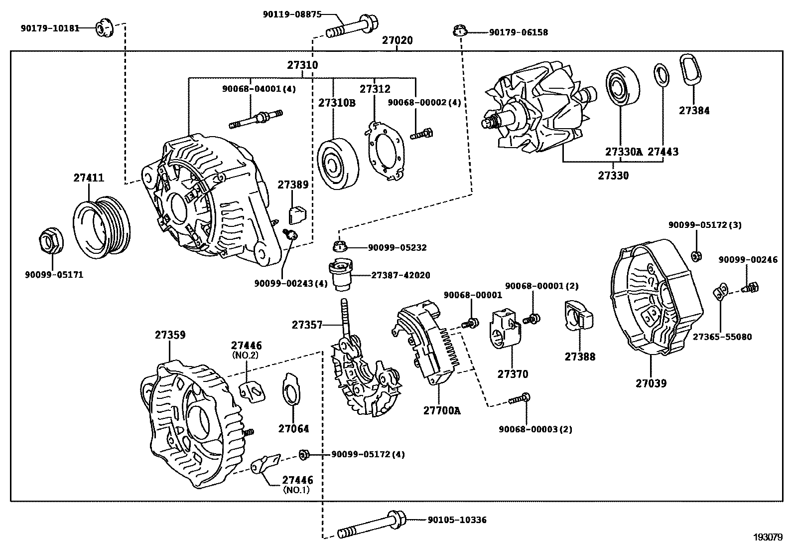 Toyota COROLLA Alternator EPC diagram — 193079