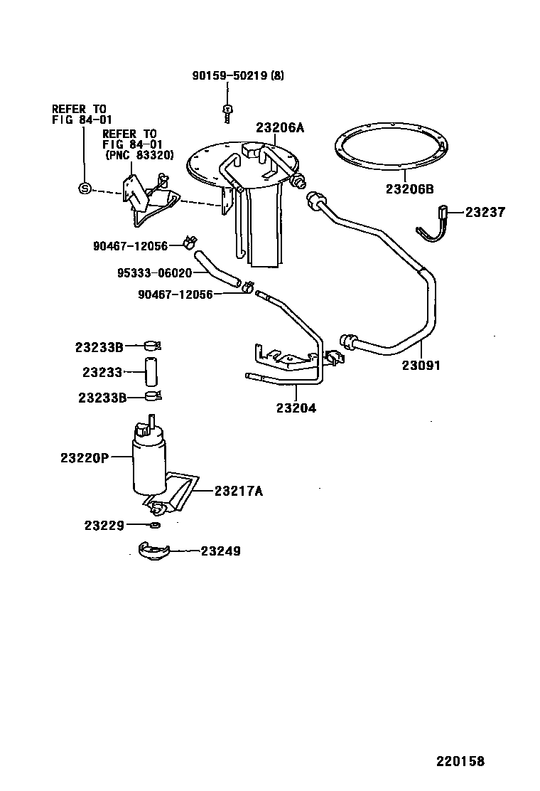 Toyota COROLLA 燃油喷射系统 EPC diagram — 220158