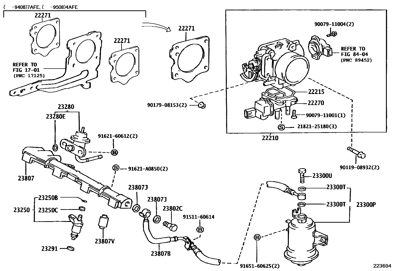 Toyota COROLLA 燃油喷射系统 EPC diagram — 223694