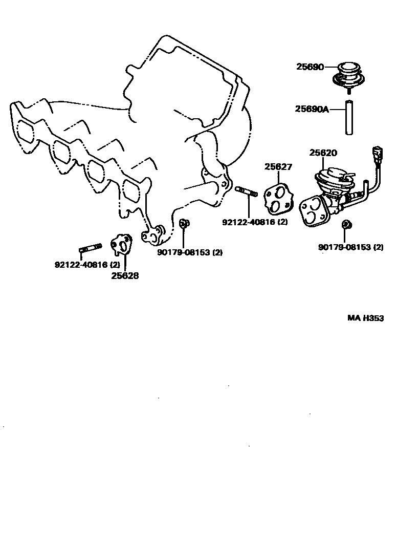 Toyota COROLLA 废气再循环系统 EPC diagram — MAH353