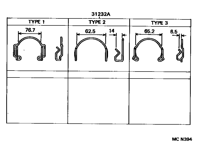 Toyota COROLLA 离合器和分离叉 EPC diagram — MCN394