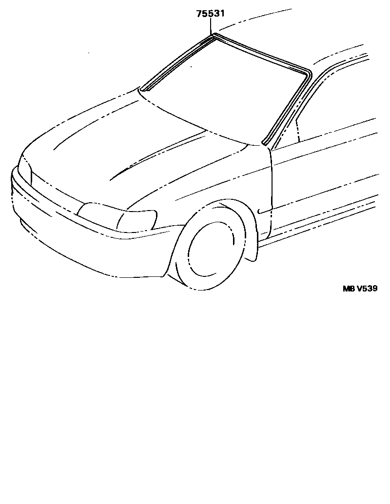 Toyota COROLLA 前防护条 EPC diagram — MBV539